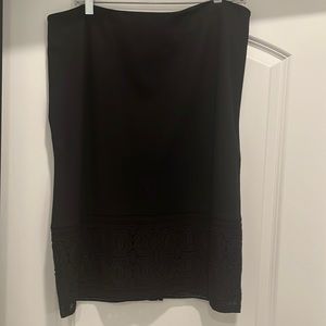 NWT Talbots black skirt size 16 lace design on bottom